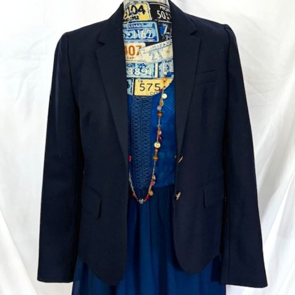 Express Blazer with Novelty Button and Pin stripe detail